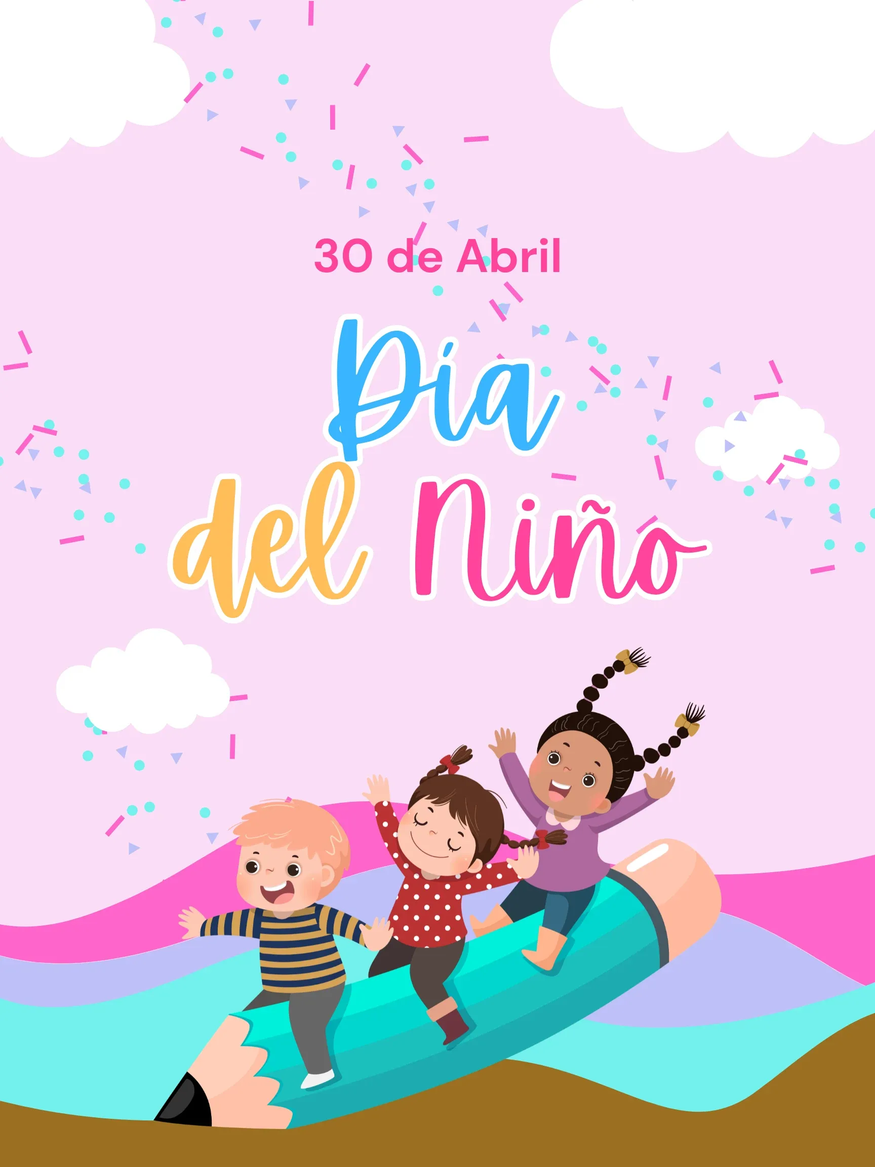 Flyer día del niño en colores de la marca